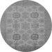 Round Oriental Gray Industrial Rug, urb912gry