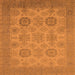 Square Machine Washable Oriental Orange Industrial Area Rugs, wshurb912org