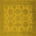 Square Machine Washable Oriental Yellow Industrial Rug, wshurb912yw