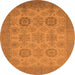 Round Oriental Orange Industrial Rug, urb912org