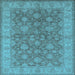 Square Oriental Light Blue Traditional Rug, urb913lblu