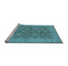 Sideview of Machine Washable Oriental Light Blue Traditional Rug, wshurb913lblu