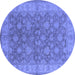 Round Oriental Blue Traditional Rug, urb913blu