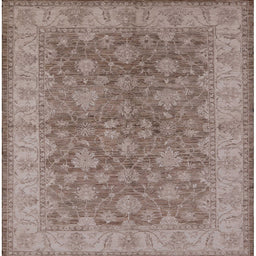 Square Machine Washable Industrial Modern Khaki Rose Pink Rug, wshurb913