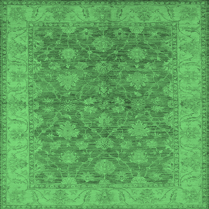 Square Oriental Emerald Green Traditional Rug, urb913emgrn