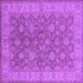 Square Machine Washable Oriental Purple Traditional Area Rugs, wshurb913pur
