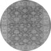 Round Oriental Gray Traditional Rug, urb913gry