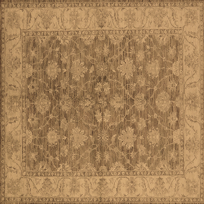 Square Machine Washable Oriental Brown Traditional Rug, wshurb913brn