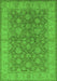 Machine Washable Oriental Green Traditional Area Rugs, wshurb913grn