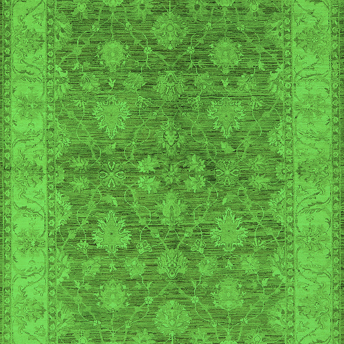 Machine Washable Oriental Green Traditional Area Rugs, wshurb913grn