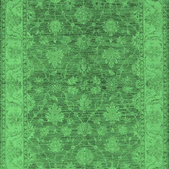 Machine Washable Oriental Emerald Green Traditional Area Rugs, wshurb913emgrn