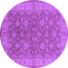 Round Machine Washable Oriental Purple Traditional Area Rugs, wshurb913pur