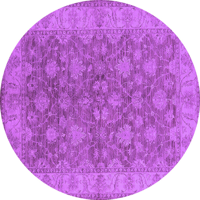 Round Oriental Purple Traditional Rug, urb913pur