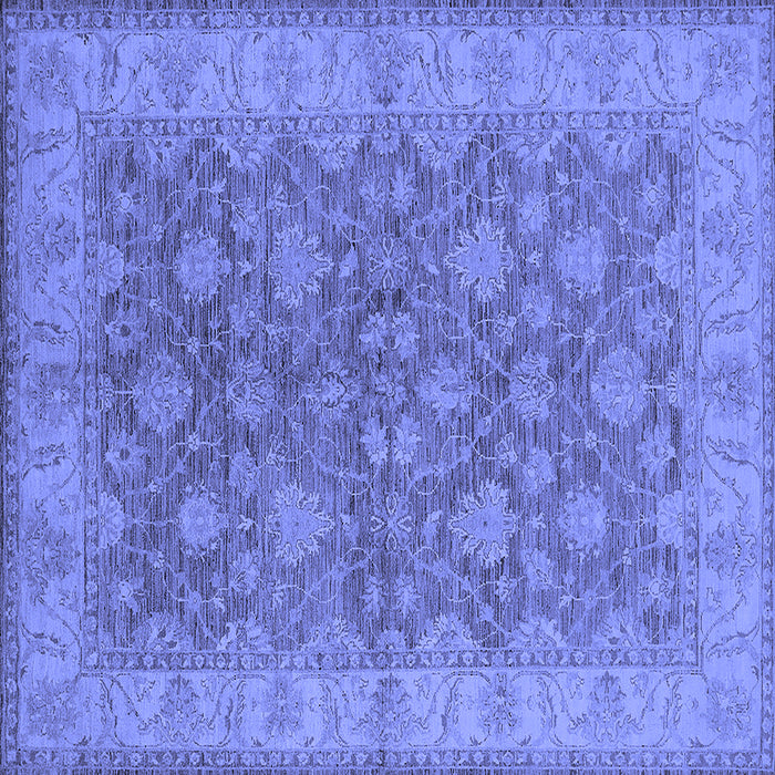 Square Machine Washable Oriental Blue Traditional Rug, wshurb913blu