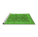 Sideview of Machine Washable Oriental Green Traditional Area Rugs, wshurb913grn