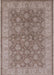 Mid-Century Modern Khaki Rose Pink Oriental Rug, urb913