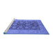 Sideview of Machine Washable Oriental Blue Traditional Rug, wshurb914blu