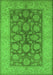 Machine Washable Oriental Green Traditional Area Rugs, wshurb914grn