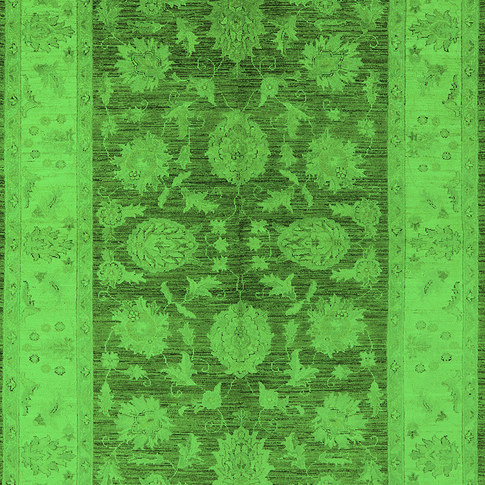 Machine Washable Oriental Green Traditional Area Rugs, wshurb914grn