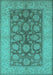 Machine Washable Oriental Turquoise Traditional Area Rugs, wshurb914turq