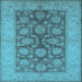 Square Oriental Light Blue Traditional Rug, urb914lblu