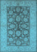 Machine Washable Oriental Light Blue Traditional Rug, wshurb914lblu