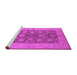 Sideview of Machine Washable Oriental Pink Traditional Rug, wshurb914pnk