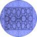 Round Oriental Blue Traditional Rug, urb914blu