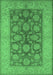 Machine Washable Oriental Emerald Green Traditional Area Rugs, wshurb914emgrn