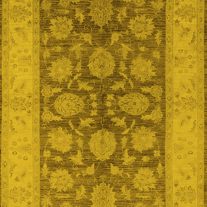 Machine Washable Oriental Yellow Traditional Rug, wshurb914yw