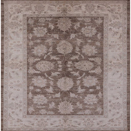 Square Mid-Century Modern Puce Purple Oriental Rug, urb914