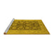 Sideview of Machine Washable Oriental Yellow Traditional Rug, wshurb914yw