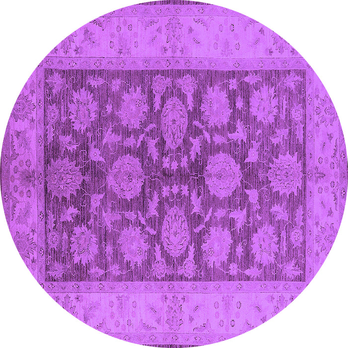 Round Machine Washable Oriental Purple Traditional Area Rugs, wshurb914pur