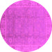 Round Oriental Pink Industrial Rug, urb915pnk