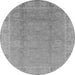 Round Oriental Gray Industrial Rug, urb915gry