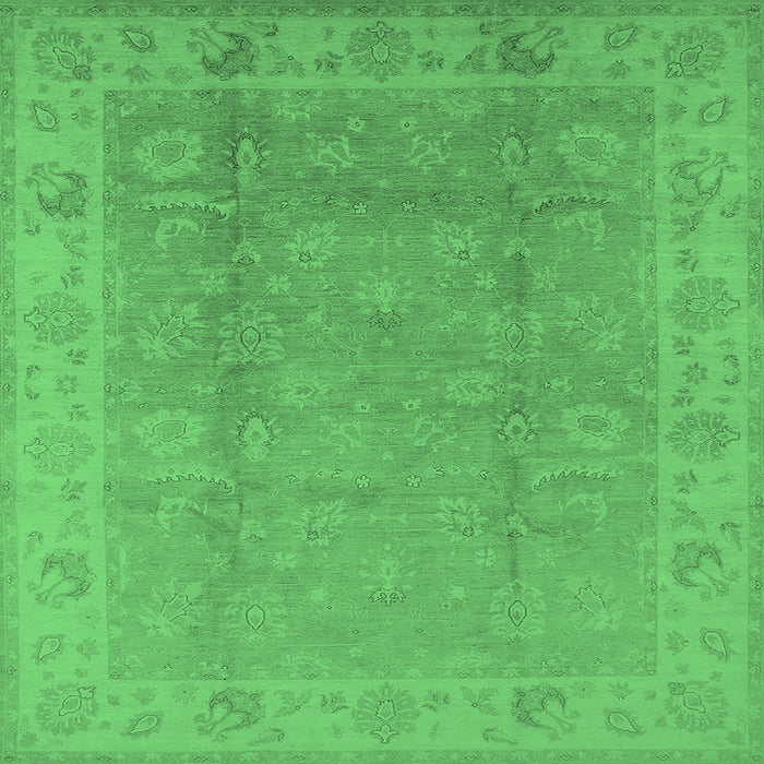 Square Oriental Emerald Green Industrial Rug, urb915emgrn