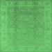 Square Oriental Emerald Green Industrial Rug, urb915emgrn