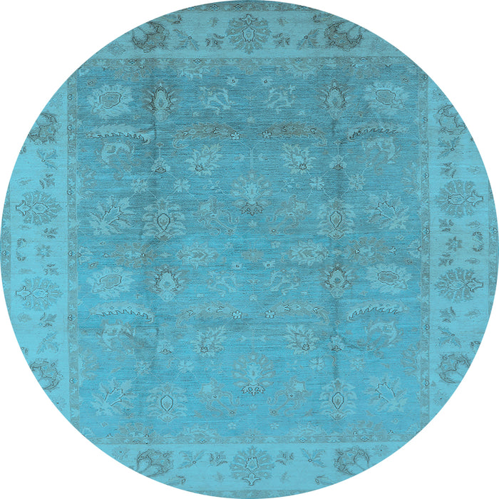 Round Oriental Light Blue Industrial Rug, urb915lblu