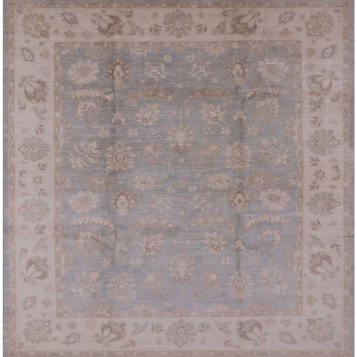 Square Mid-Century Modern Rose Purple Oriental Rug, urb915