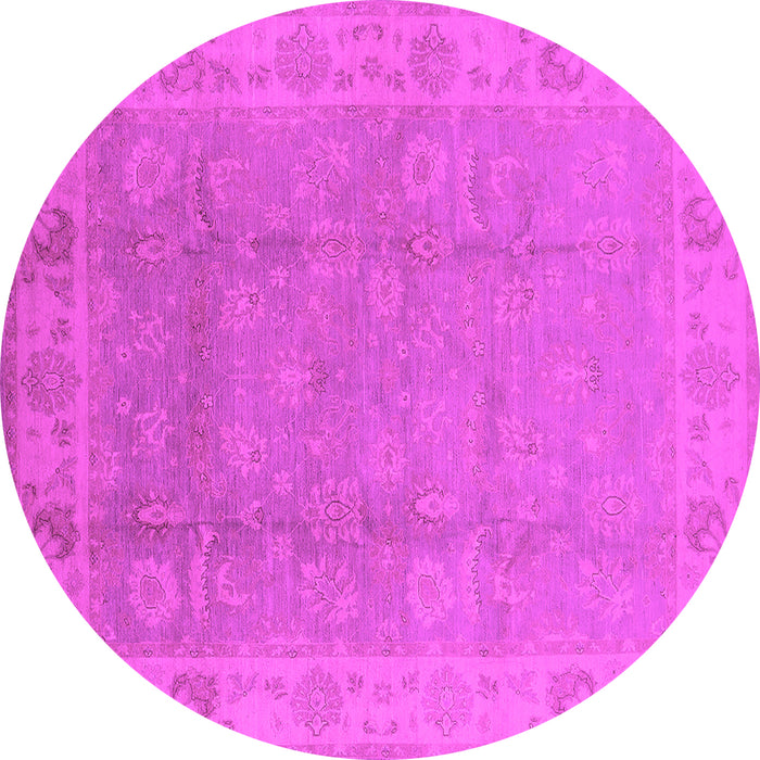 Round Machine Washable Oriental Pink Industrial Rug, wshurb915pnk