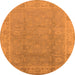 Round Oriental Orange Industrial Rug, urb915org