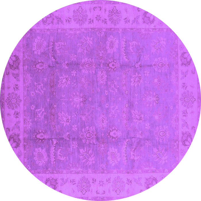 Round Machine Washable Oriental Purple Industrial Area Rugs, wshurb915pur