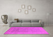 Machine Washable Oriental Pink Industrial Rug in a Living Room, wshurb915pnk