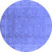 Round Oriental Blue Industrial Rug, urb915blu