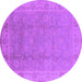 Round Oriental Purple Industrial Rug, urb915pur