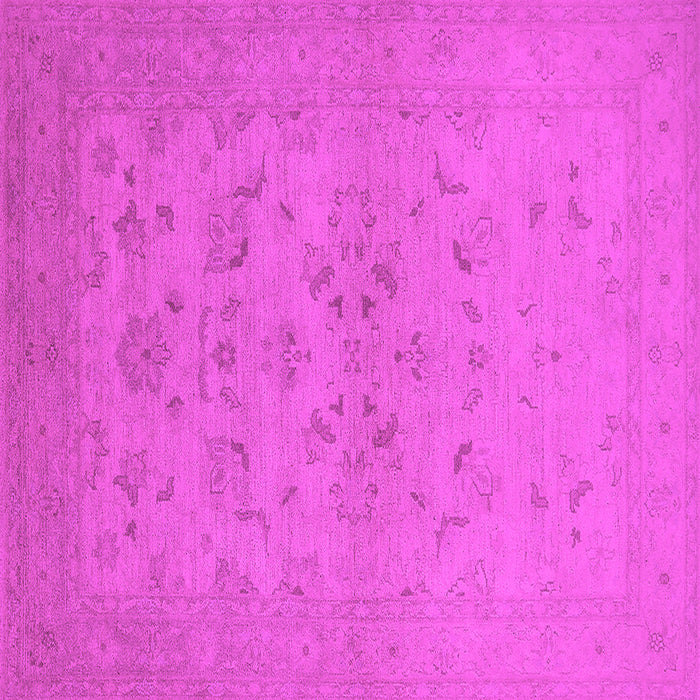 Square Machine Washable Oriental Pink Traditional Rug, wshurb916pnk