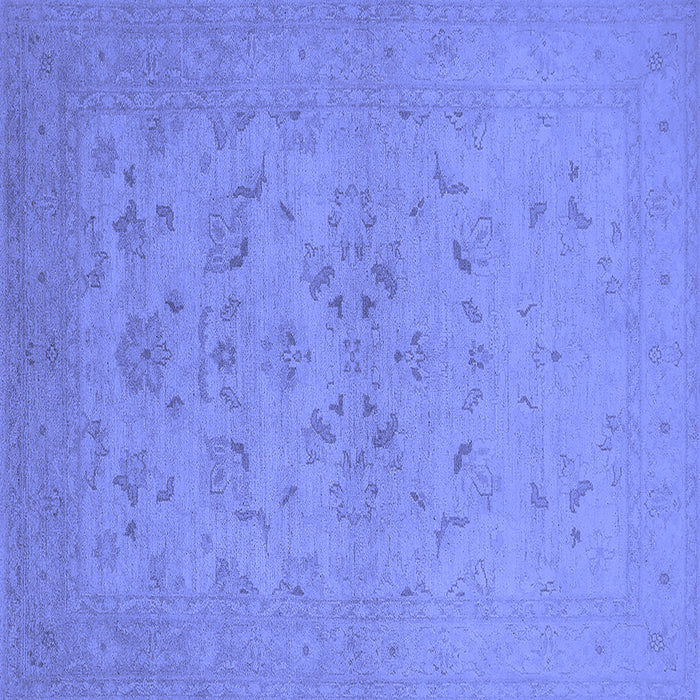 Square Machine Washable Oriental Blue Traditional Rug, wshurb916blu