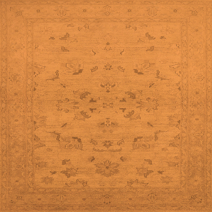 Square Oriental Orange Traditional Rug, urb916org