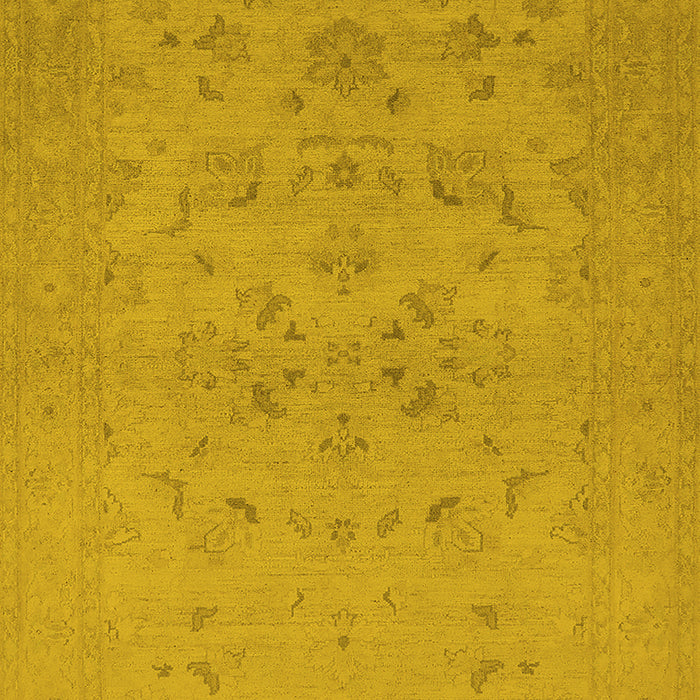 Machine Washable Oriental Yellow Traditional Rug, wshurb916yw
