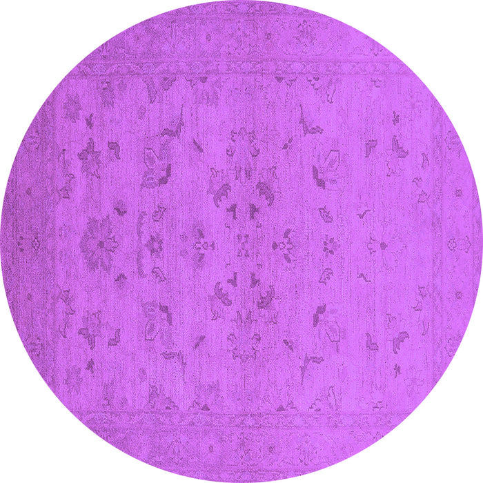 Round Oriental Purple Traditional Rug, urb916pur